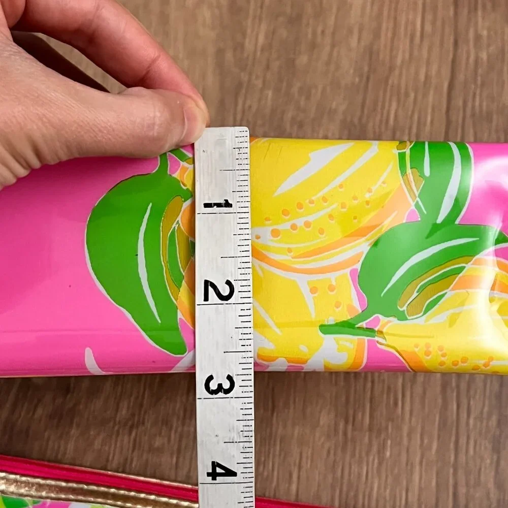 Lilly Pulitzer for Estee Lauder Pink Lemon Floral Makeup/Cosmetic Bag Bundle